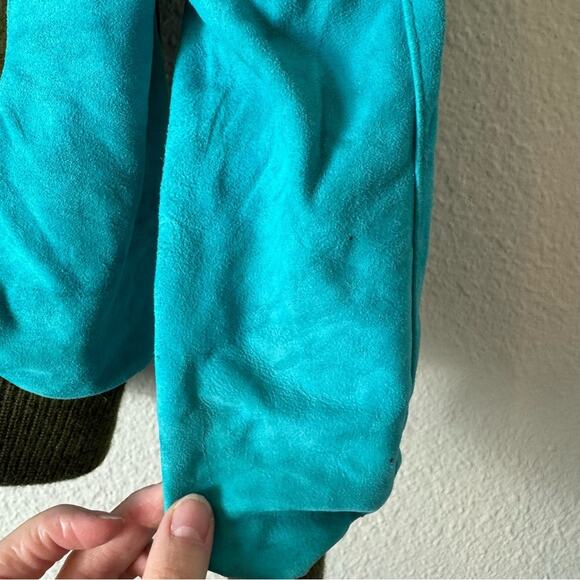 Vintage Green & Turquoise Suede Pullover Sweater Size  Large - Picture 5 of 6